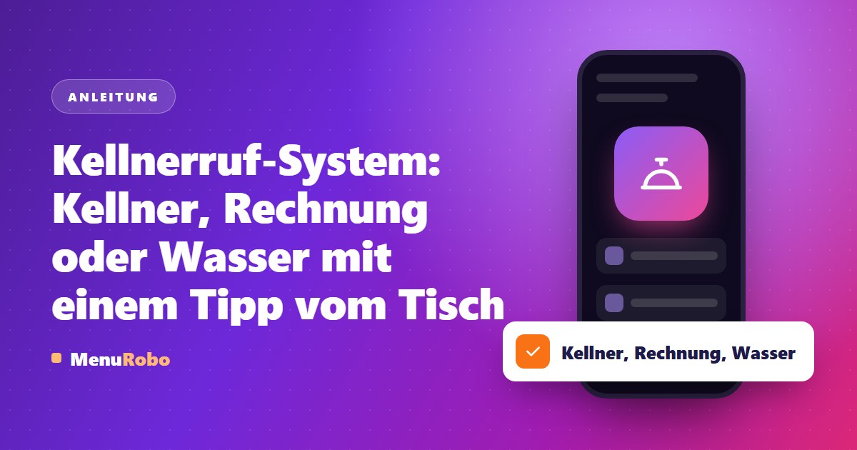 Kellnerruf-System: Kellner, Rechnung oder Wasser mit einem Tipp vom Tisch